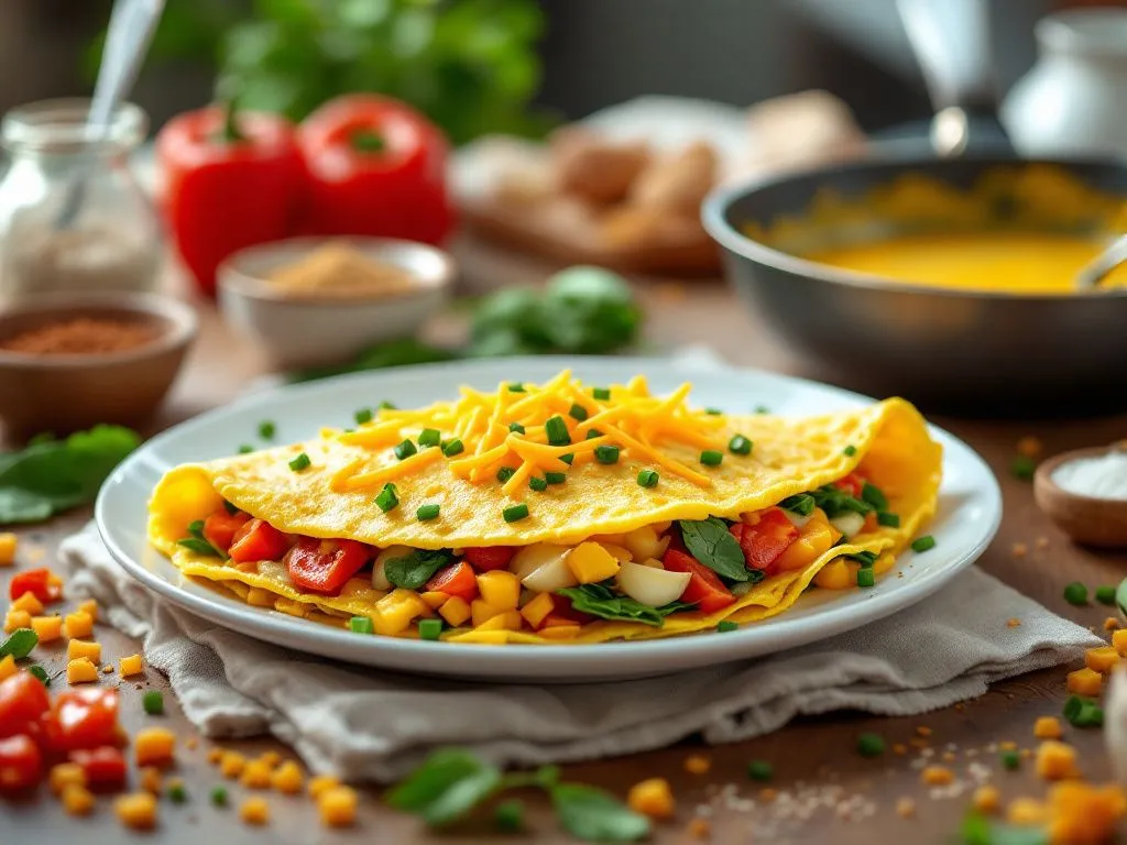 Omlet z warzywami i serem w 10 minut