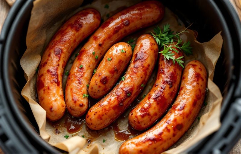 Kiełbasa pieczona w piwie z Air Fryer