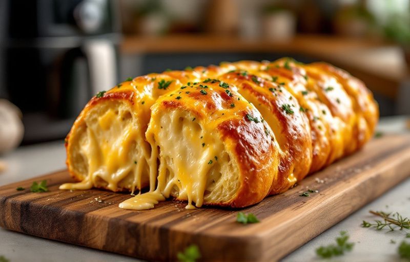 Imprezowy chleb z serem i masłem czosnkowym z Air Fryer