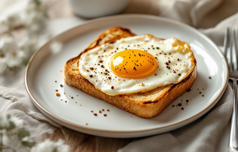 Jajko sadzone na toście z Air Fryer