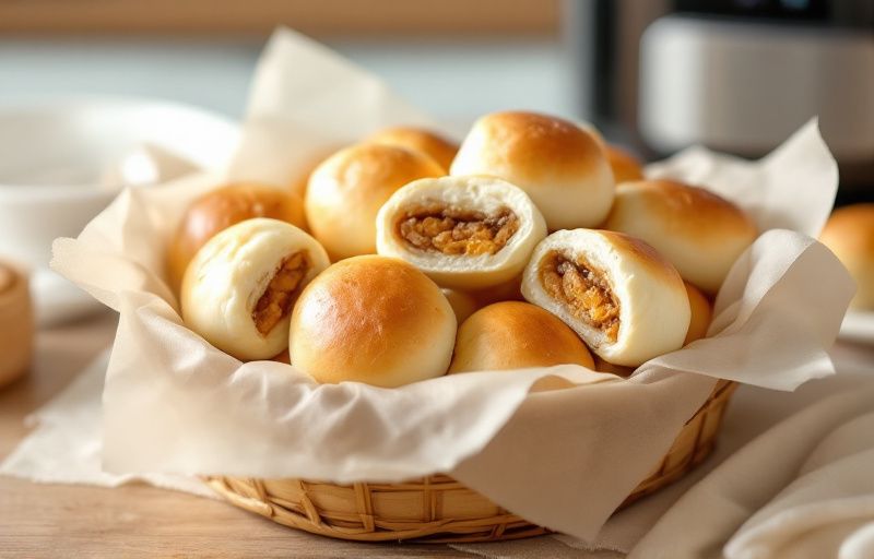 Nadziewane bułki na parze z Air Fryer