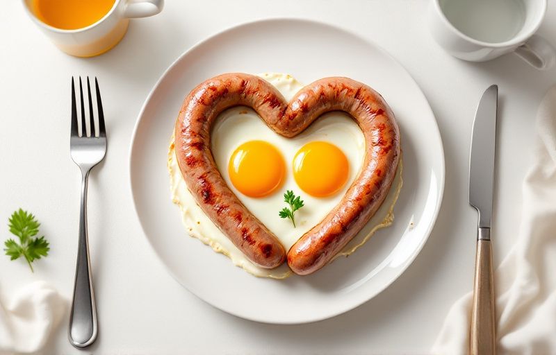 Serca z jajka i parówki w Air Fryer