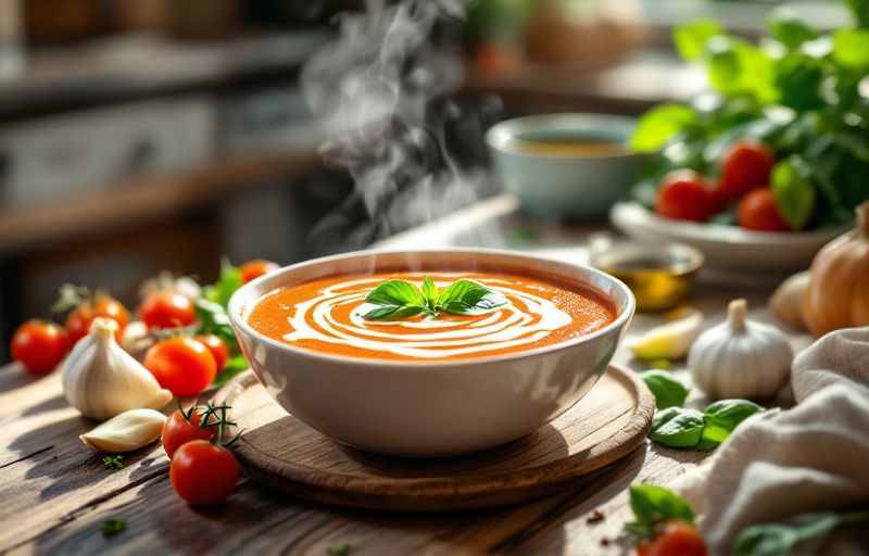 Zupa krem z pieczonych pomidorów z Air Fryer