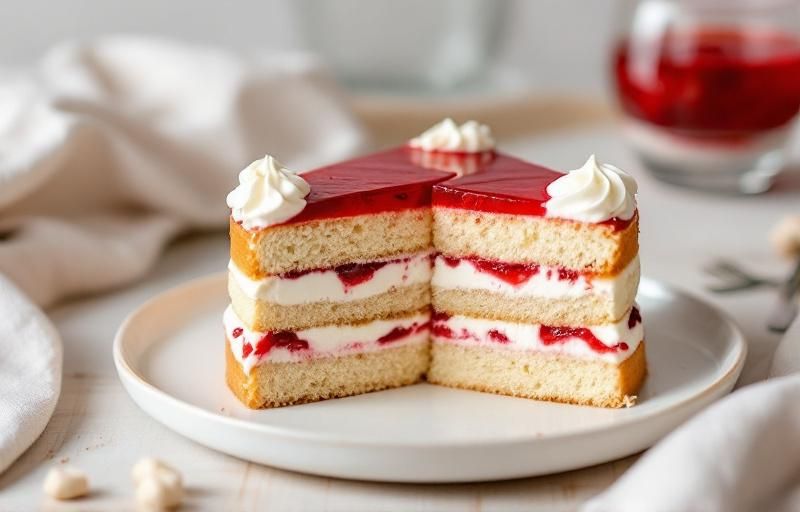Biszkopt z mascarpone i galaretką