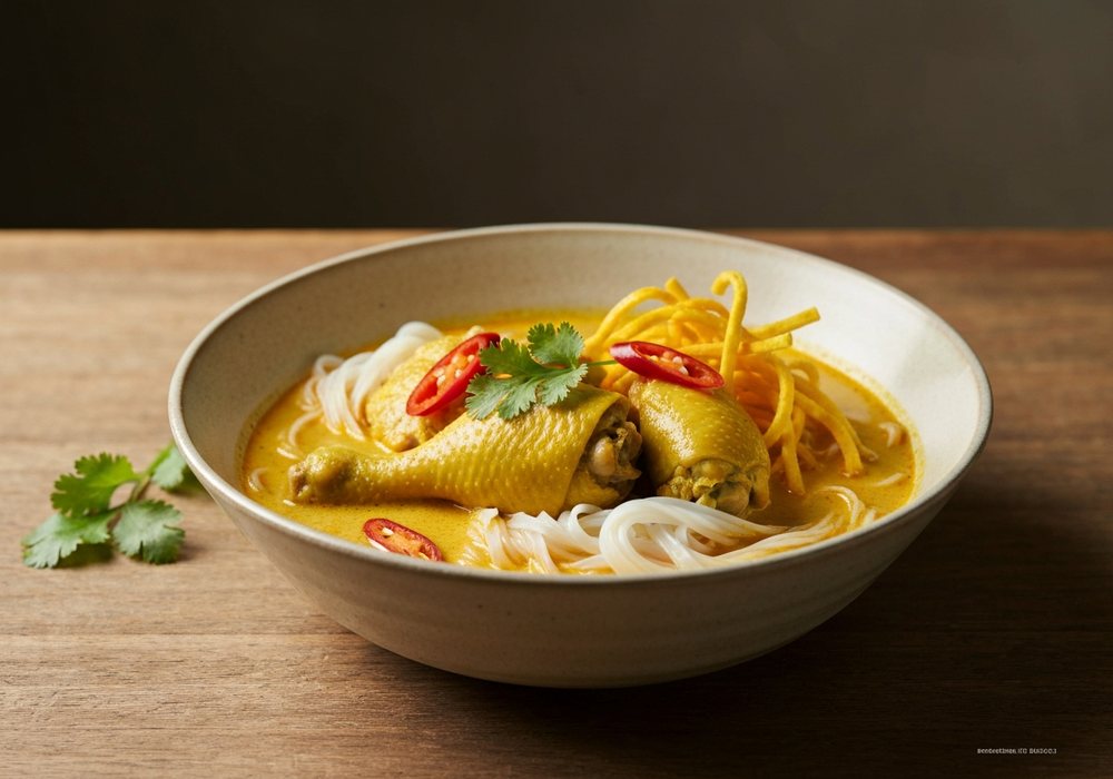 Khao soi – tajska zupa curry z kurczakiem i makaronem