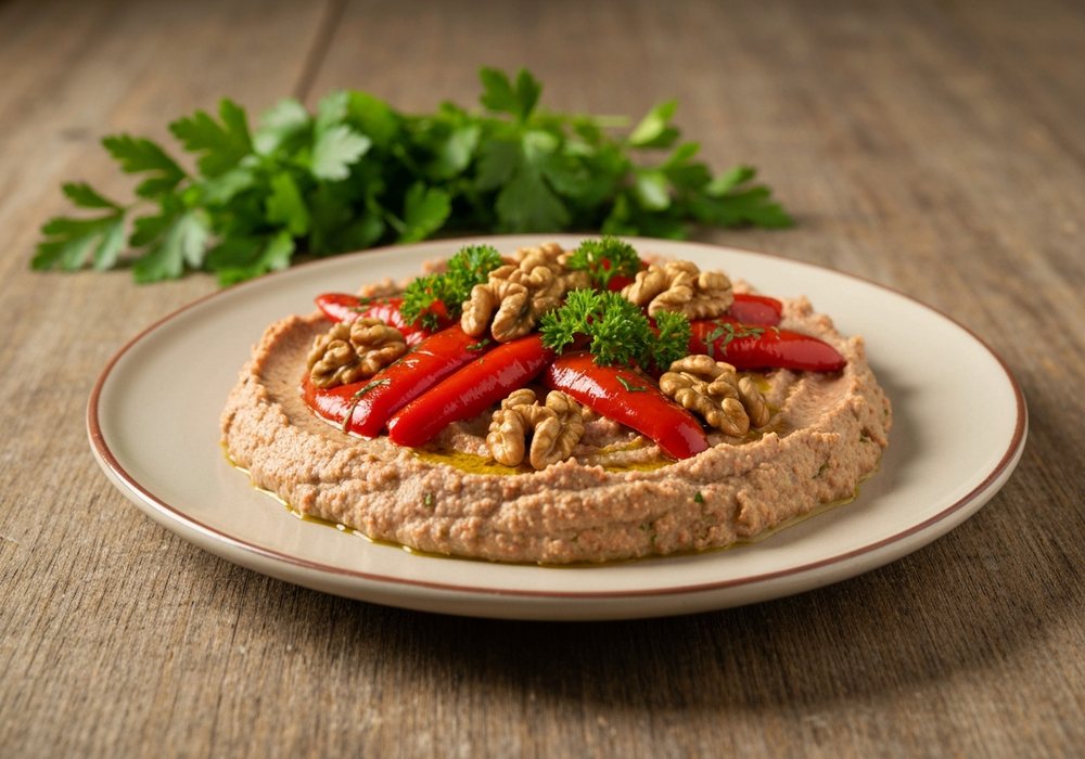 Muhammara z pieczonej papryki i orzechów włoskich