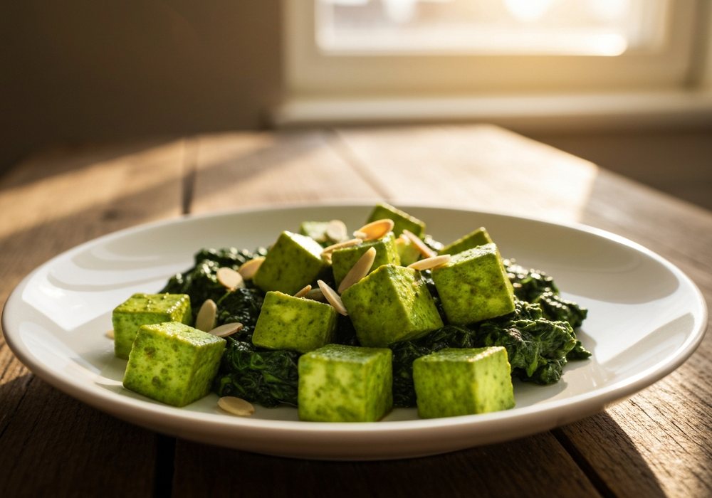 Palak paneer z aksamitnym szpinakiem i aromatycznym paneerem