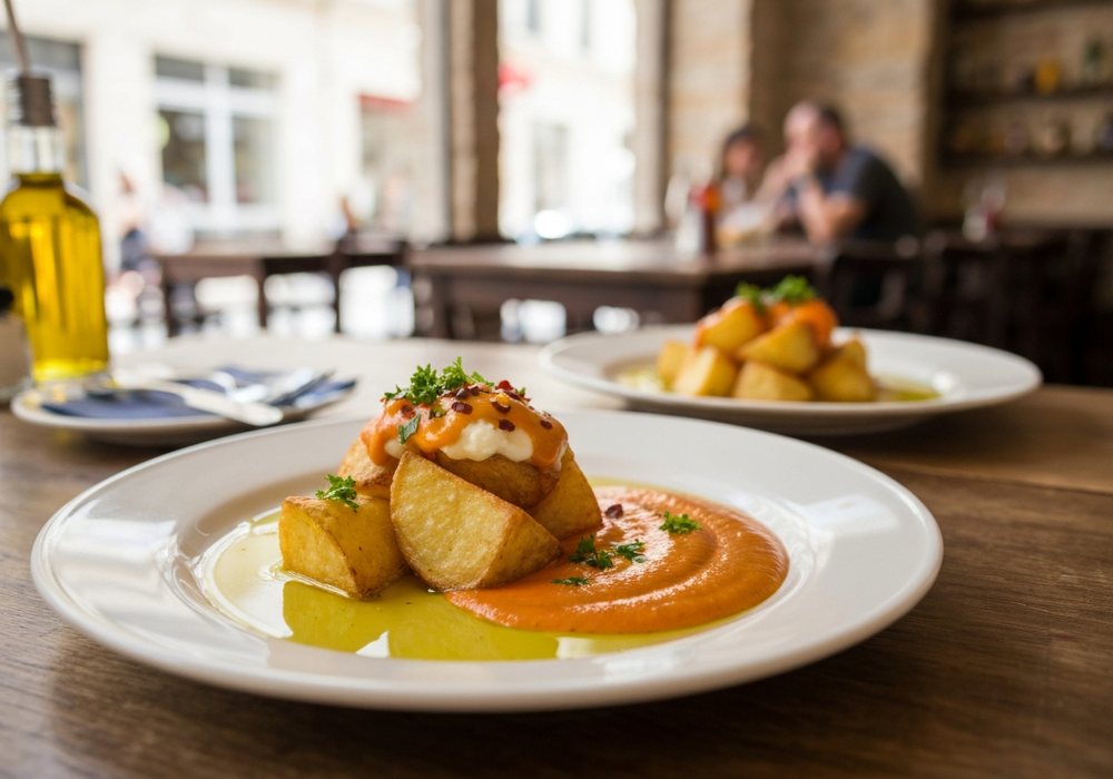 Patatas bravas z pikantnym sosem pomidorowo‑paprykowym