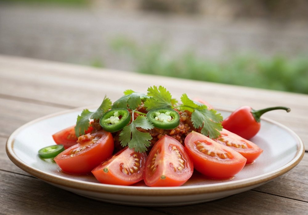 Salsa roja meksykańska z opalanych pomidorów i chili