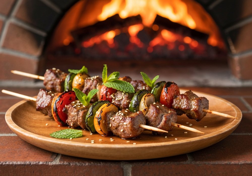 Shish kebab z jagnięciny z grilla