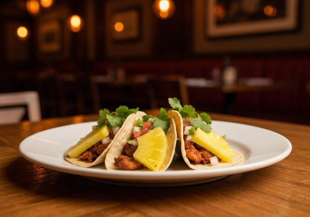 Tacos al pastor z ananasem i aromatyczną wieprzowiną