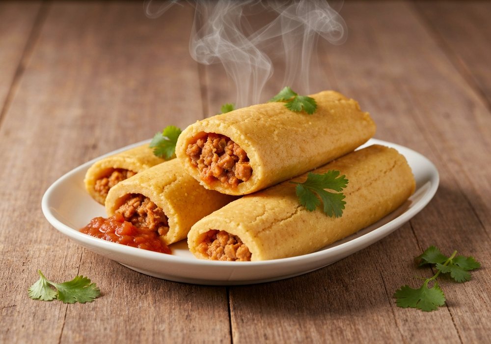 Tamales z wieprzowiną i pikantnym farszem