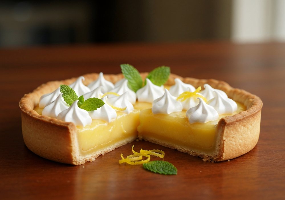 Tarta cytrynowa z bezą na kruchym maślanym spodzie