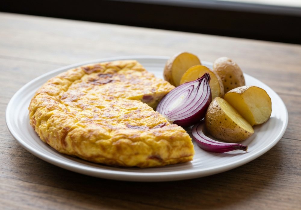 Tortilla española z ziemniakami i cebulą
