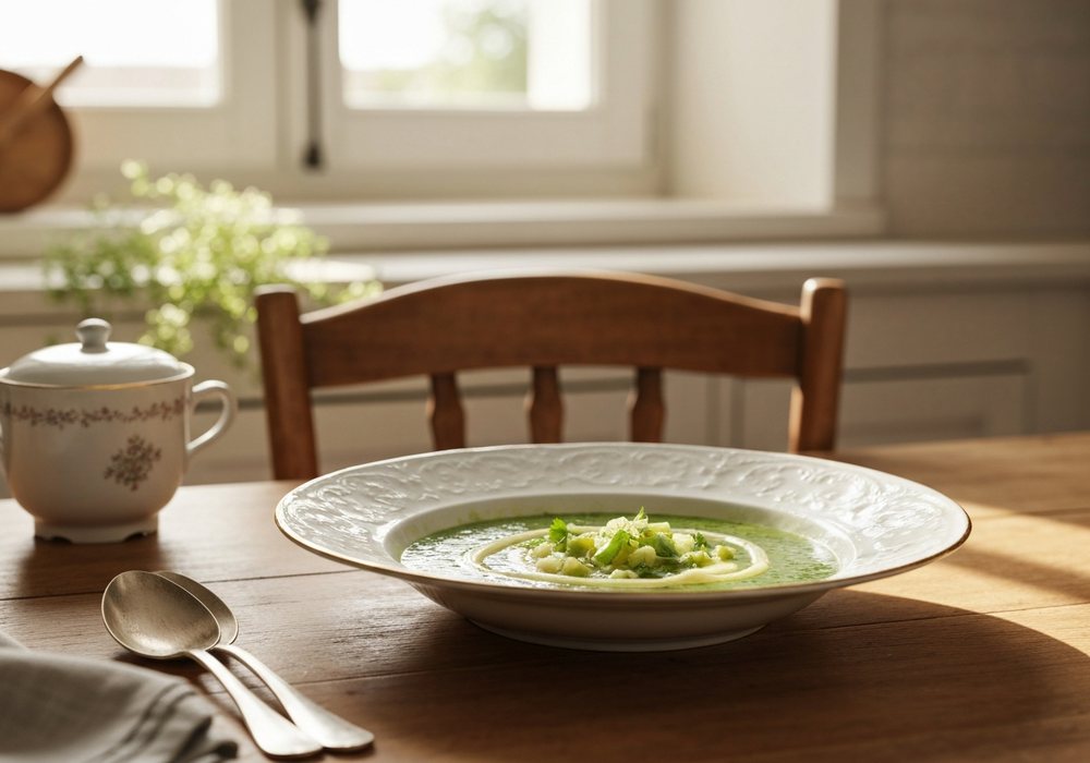 Vichyssoise – francuski kremowy chłodnik z porów i ziemniaków